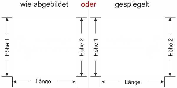 Preview: Fußpflege Schaufenster - Ansicht Ausrichtung mit Farbauswahl Vorschlag 2
