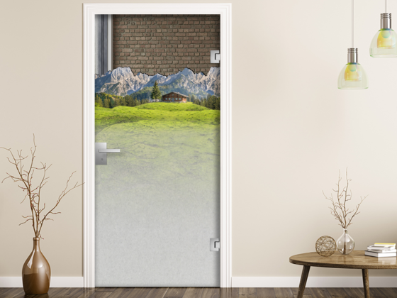 Preview: Glastür Sichtschutzfolie Landschaft in den Dolomiten