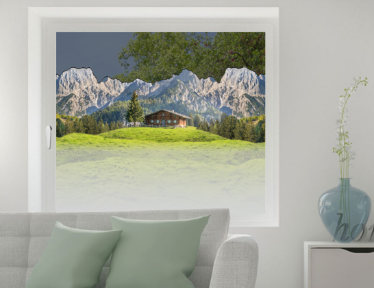 Preview: Fensterfolie Landschaft in den Dolomiten