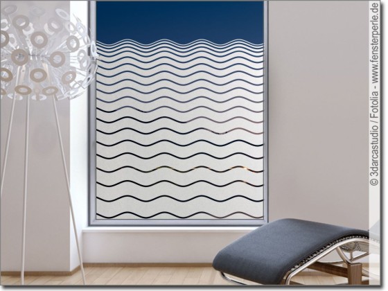 Preview: Fensterfolie mit Wellenlinien