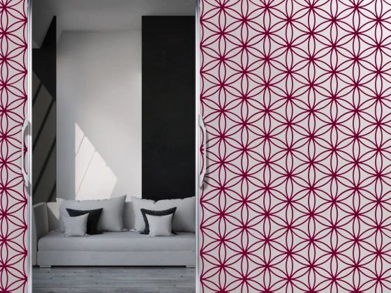 Blickdichte Milchglasfolie Musselinglas Blume des Lebens