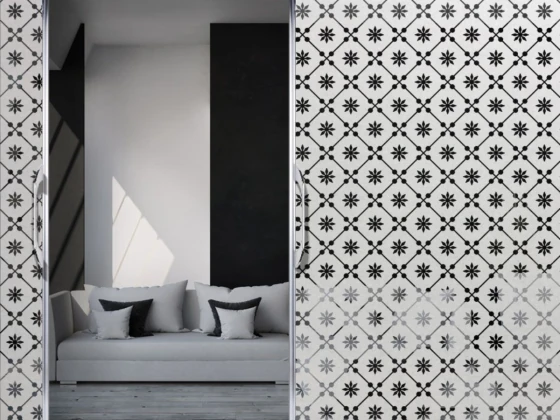 Fensterfolie Musselin Optik 5 cm - Sichtschutzfolie