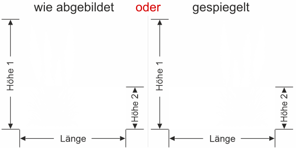 Preview: Fensterfolie Pampasgras mit Zierwedel - Ansicht Ausrichtung mit Farbauswahl und Anleitung zur Größenberechnung - Vorschlag 1