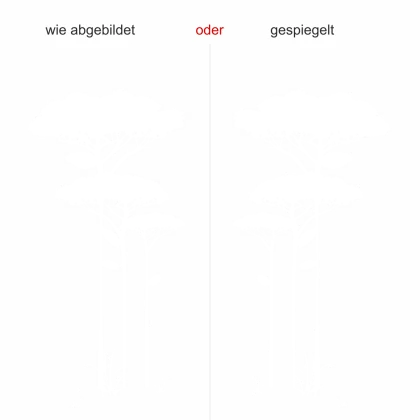 Fensterfolie Savannenbaum - Ansicht Farbauswahl und Ausrichtung