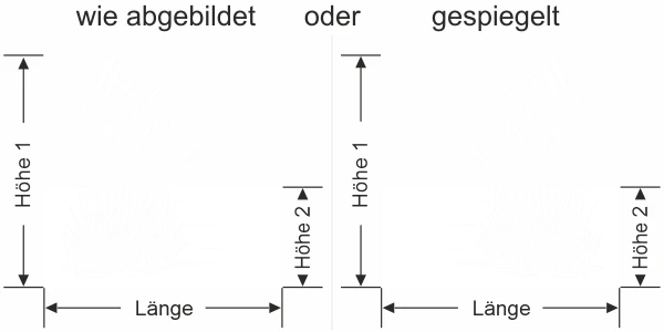 Fensterfolie Schilfgras am Uferrand - Ansicht Ausrichtung mit Farbauswahl und Anleitung zur Größenberechnung - Vorschlag 1