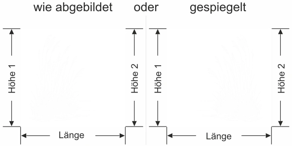 Fensterfolie Schilfgras am Uferrand Ansicht Ausrichtung mit Farbauswahl und Anleitung zur Größenberechnung - Vorschlag 2