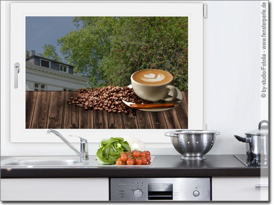 Preview: Fensterfolie Sichtschutz Kaffeetasse Preview: Fensterfolie Sichtschutz Kaffeetasse