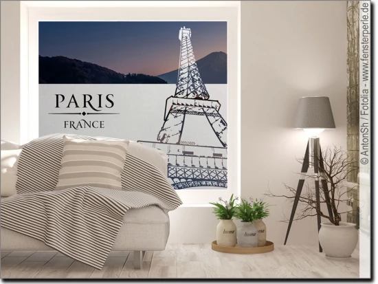 Fensterfolie Paris mit Eiffelturm