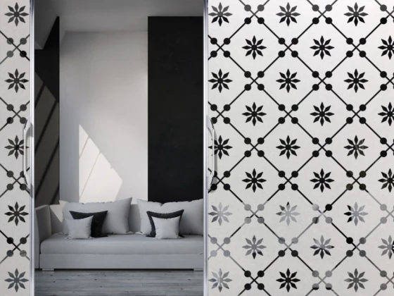 Sichtschutzfolie in Musselinglas Optik