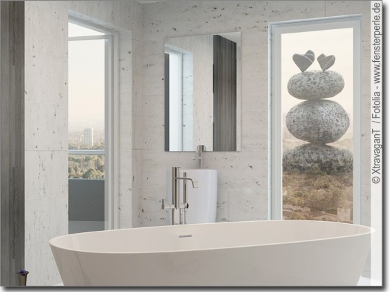 Preview: Bedruckte Glasfolie Steinherzen