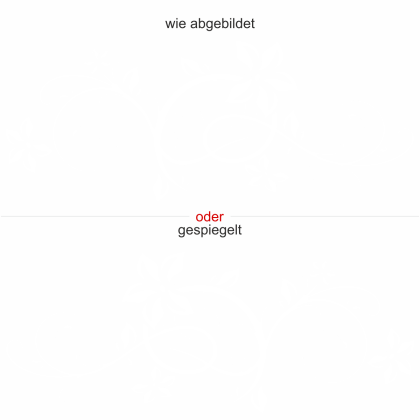 Preview: Scheibenfolie Verschnörkeltes Design - Ansicht Ausrichtung und Farbauswahl