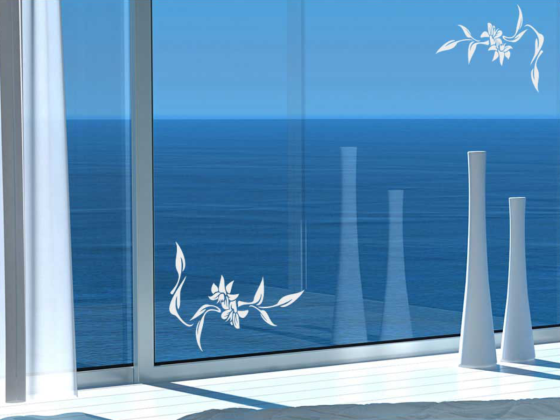 Aufkleber für Fenster Blumenpracht Ecken