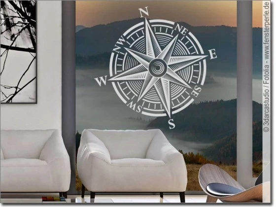 Fenstersticker Kompass