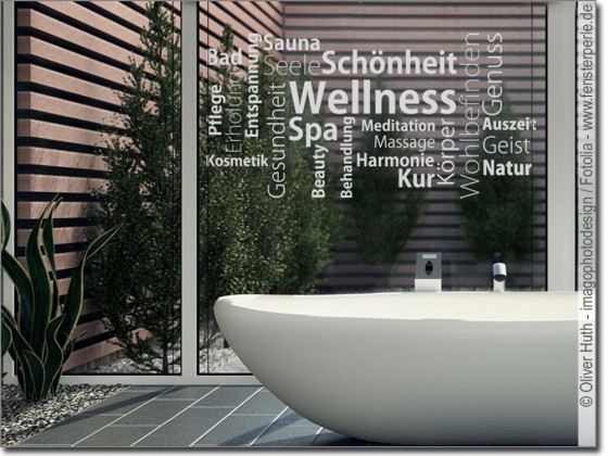 Preview: Fenstertattoo Wortwolke Wellness Preview: Fenstertattoo Wortwolke Wellness