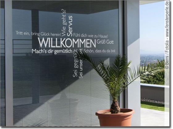 Preview: Fenstertattoo Wortwolke Willkommen Preview: Fenstertattoo Wortwolke Willkommen