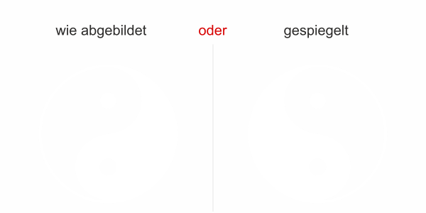 Preview: Fenstersticker mit Yin und Yang - Ansicht Ausrichtung mit Farbauswahl