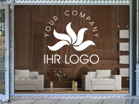 Preview: Firmenlogo als Schaufensterbeschriftung auf einem Schaufenster - Ansicht Farbauswahl