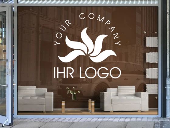 Firmenlogo als Schaufensterbeschriftung auf einem Schaufenster - Ansicht Farbauswahl
