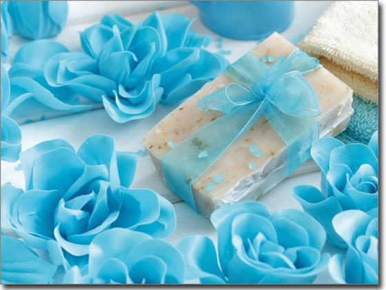 Preview: Glasbild Blaue Rose