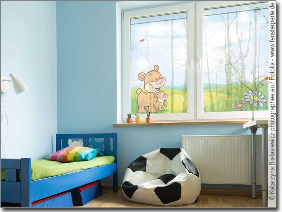 Preview: Fensterbild Folie Familie Bär