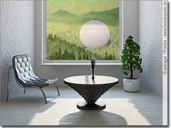 Preview: Transparente Fotofolie Fensterbild Golf