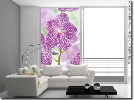 Fensterfolie mit floralem Print in pink