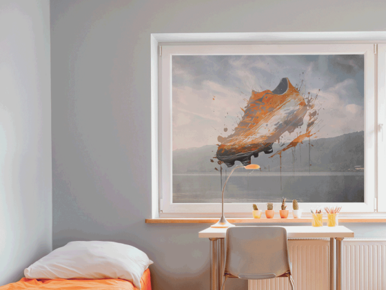 Preview: Transparente Fotofolie Fotodruck Fußball - Fußballmotiv zur Dekoration