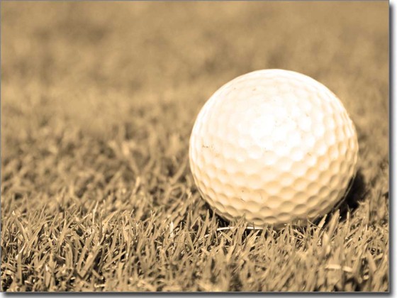 Preview: Fotofolie Fensterbild Golf sepia