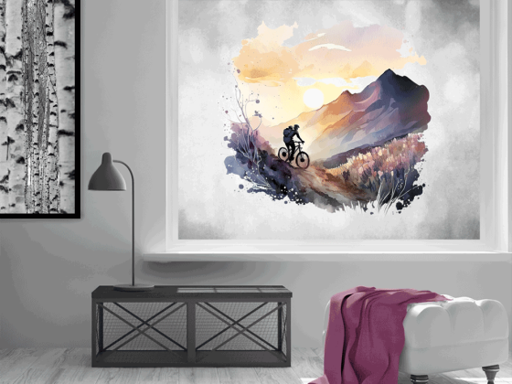 Preview: Fotofolie Mountainbike und Berglandschaft