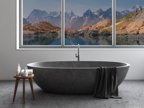 Preview: Fotofolie Traumhafter Bergsee Preview: Transparente Fotofolie Traumhafter Bergsee