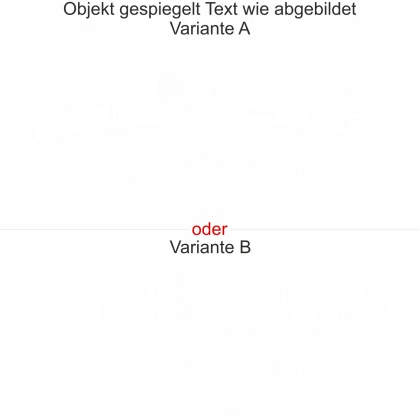 Glasaufkleber DortGlasaufkleber Dortmund - Glastattoo mit Dortmunder Skyline - Ansicht Ausrichtung mit Farbauswahl und Variante mund - Ansicht Farbauswahl Variante A
