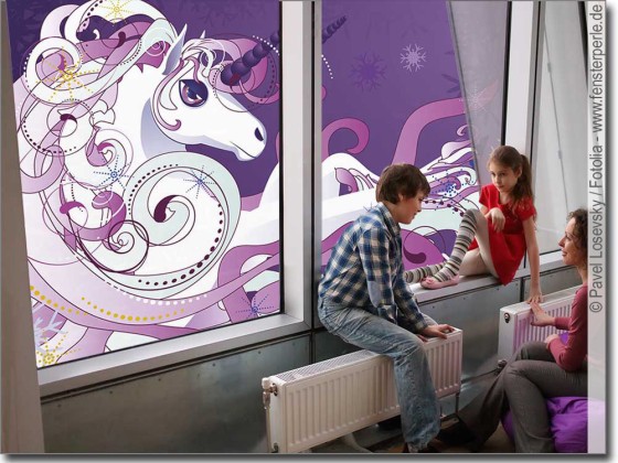 Preview: Fensterbild Folie Einhorn