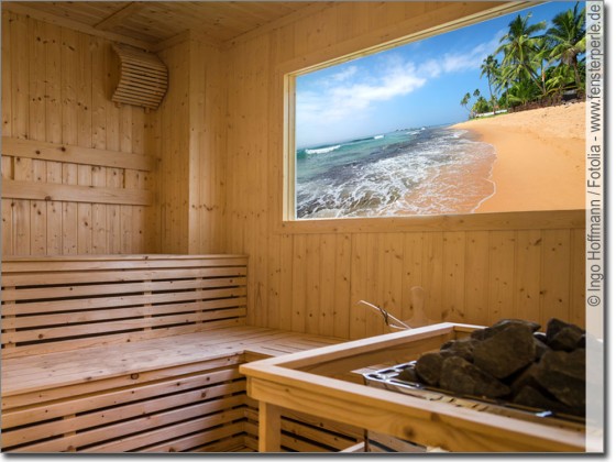 Preview: Fotofolie Traumstrand mit Palmen