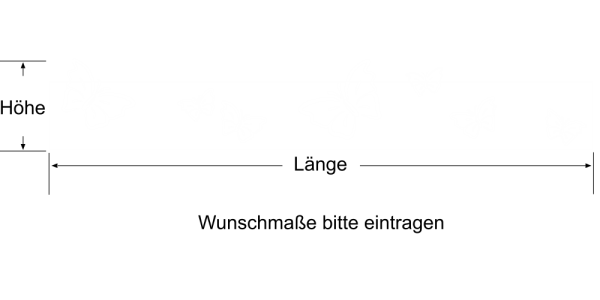 Preview: Glasbordüre mit Schmetterlingen