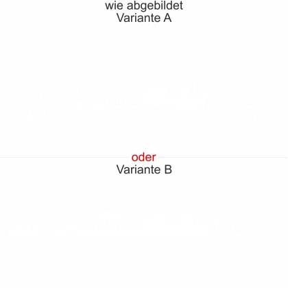 Aufkleber für Glas Skyline von Berlin - Ansicht Ausrichtung mit Farbauswahl und Variante