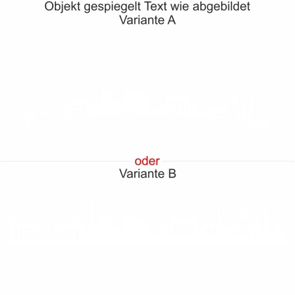 Aufkleber für Glas Skyline von Berlin - Ansicht Ausrichtung mit Farbauswahl und Variante
