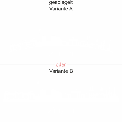 Aufkleber für Glas Skyline von Berlin - Ansicht Ausrichtung mit Farbauswahl und Variante