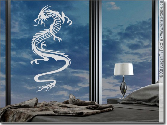 Glasaufkleber Drache Fensterperle De