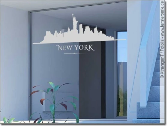 Glasdesign mit New Yorker Skyline