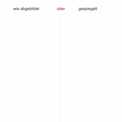 Preview: Glasdekor Pusteblume - Ansicht Ausrichtung und Farbauswahl