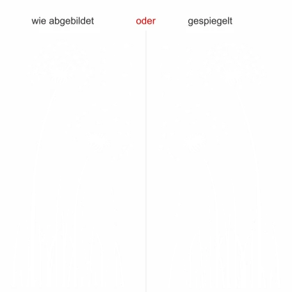 Glasdekor Pusteblume - Ansicht Ausrichtung und Farbauswahl