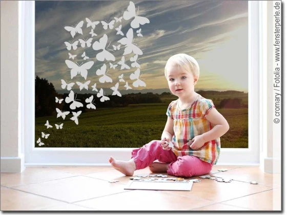 Glasdekor Schmetterling Zauber - Fensterdeko Aufkleber Schmetterlingsmotiv
