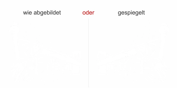 Fensterschmuck Skyline - Ansicht Ausrichtung und Farbauswahl