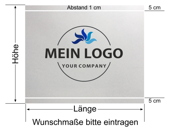 Glasdekorfolie Eigenes Logo als Digitaldruck zwei Streifen - Ansicht Beispielbild