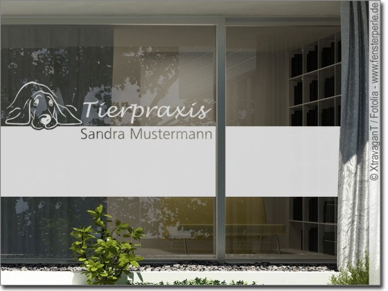 Preview: Glasdekorfolie Tierarztpraxis Preview: Glasdekorfolie Tierarztpraxis