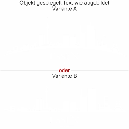 Glasdesign Essen - Ansicht Ausrichtung mit Farbauswahl und Variante
