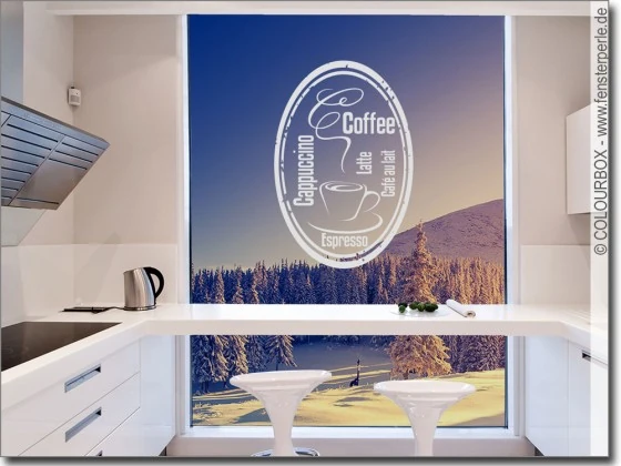 Fensteraufkleber Dekoration Kaffeetraum