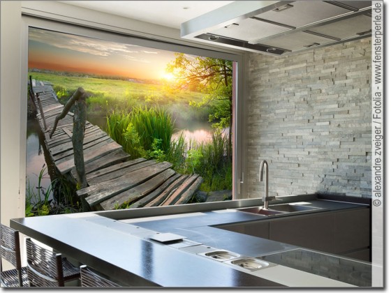 Preview: Glasdruck Alte Holzbrücke