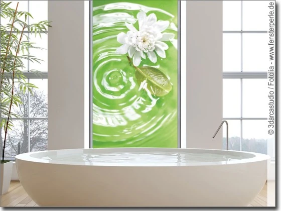 Glasprint mit weißer Seerose