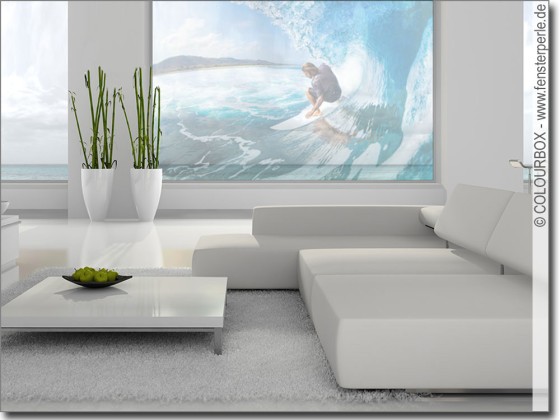 Preview: Transparente Fotofolie Glasbild Surfen